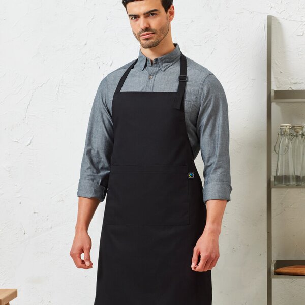 Cotton bib apron, organic and Fairtrade certified Thumbnail