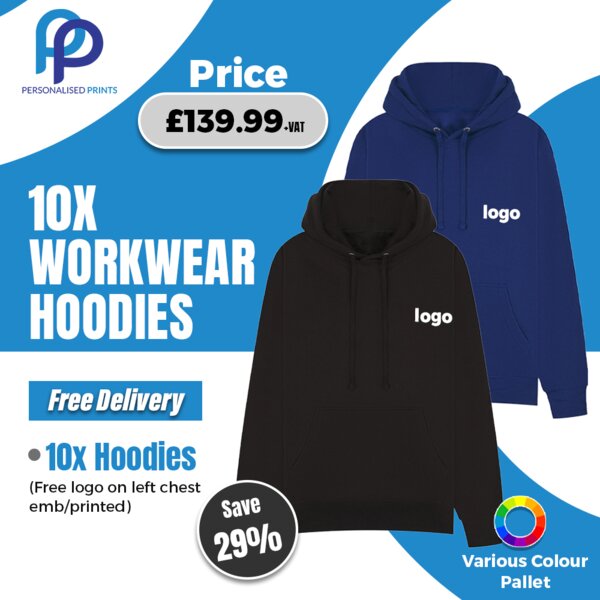10X Warm Custom Embroidered Hoodies Thumbnail