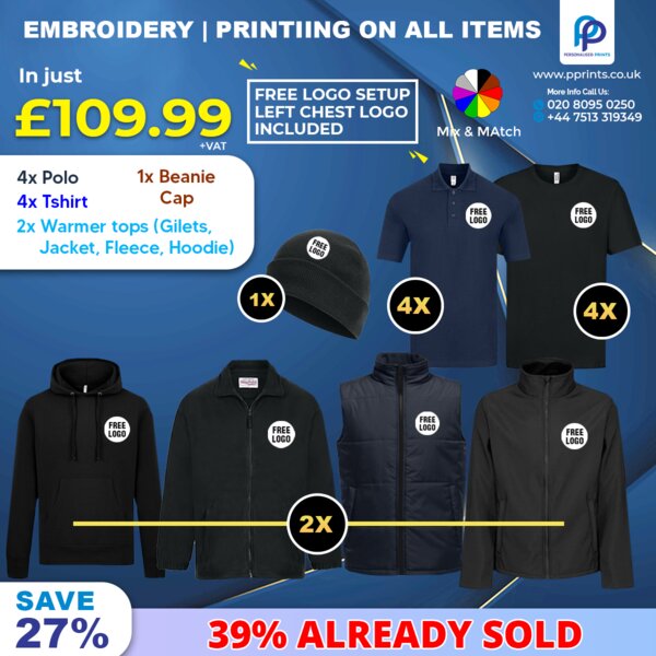 Winter Workwear Wardrobe Essentials Bundle with Free Left Chest Logo, Embroidered & Printed Thumbnail