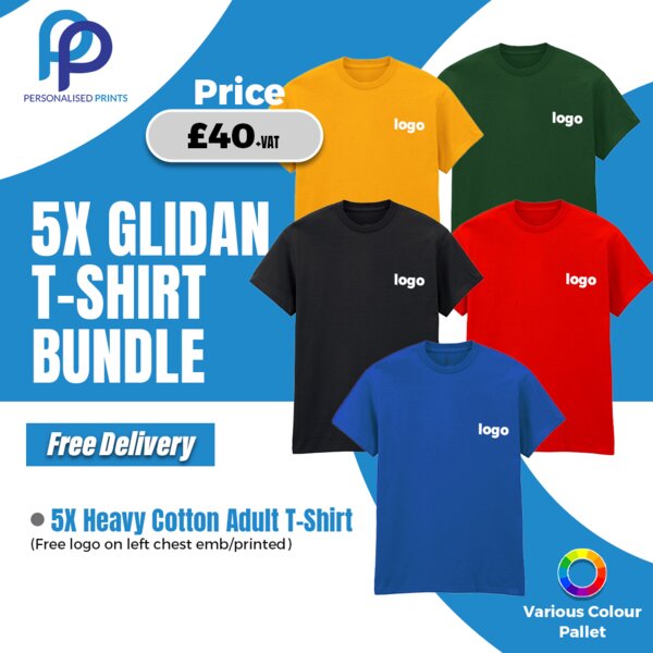 5X Gildan T-Shirt Collection with Free Left Chest Logo Thumbnail